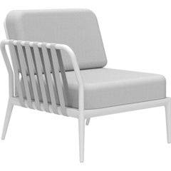 Canapé modulaire blanc à rubans de droite de Mowee