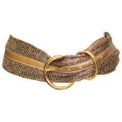 Ribel Gold Mesh Belt W/ Gold Looped Buckle