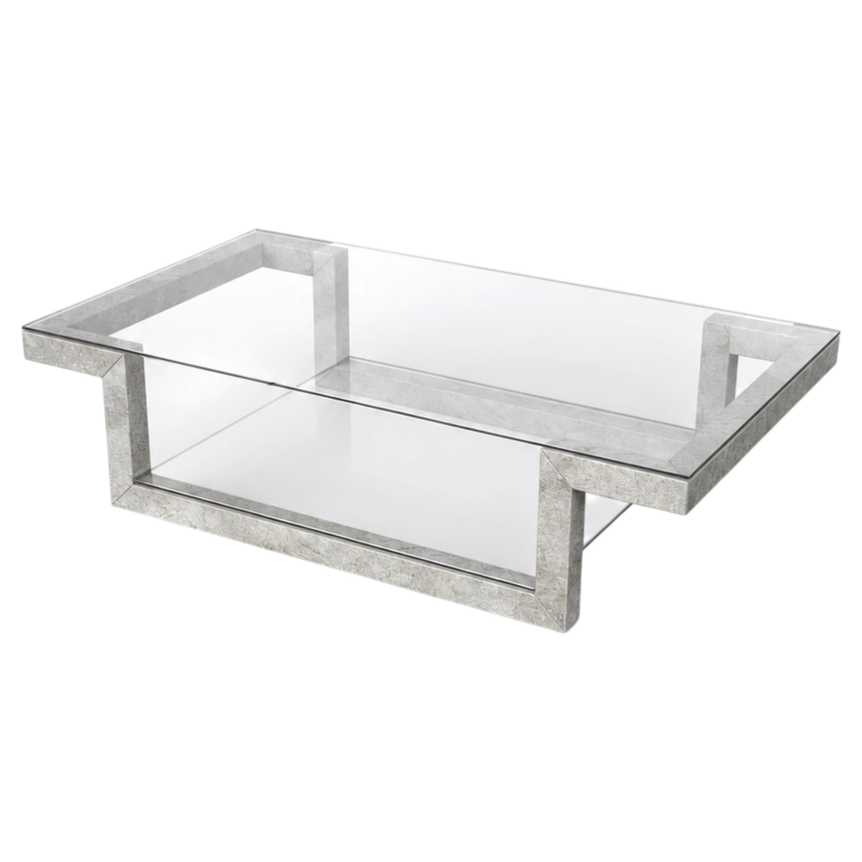 Mesa de centro de mármol calizo RIBER Bateig Diseño moderno y lujoso en cristal y piedra en venta