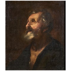 Ribera, Jusepe Workshop 17th Century "Half-Length Portrait of a Bearded Old Man"
