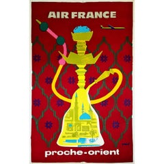 Air France Proche Orient - 1959 Original Poster Airlines - Tourism - Middle East