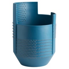 simona arik RIC 2 Hugo vase cm.32Hx22 D by Simona Cardinetti Blue matt dotted