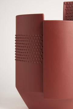 RIC 2 Hugo vase cm.32Hx22 D by Simona Cardinetti Burgundy matt dotted