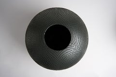 RIC 3 Arcadia vase cm.28Hx30 D by Stefania Vasques Black matt dotted