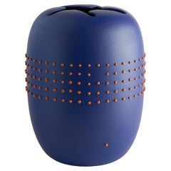 RIC 5 Vase à code cm.26Hx20 D par Arik Levy Bleu mat pointillé