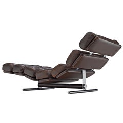 Chaise longue 'Lord' de Ric Deforche en cuir Browns foncé
