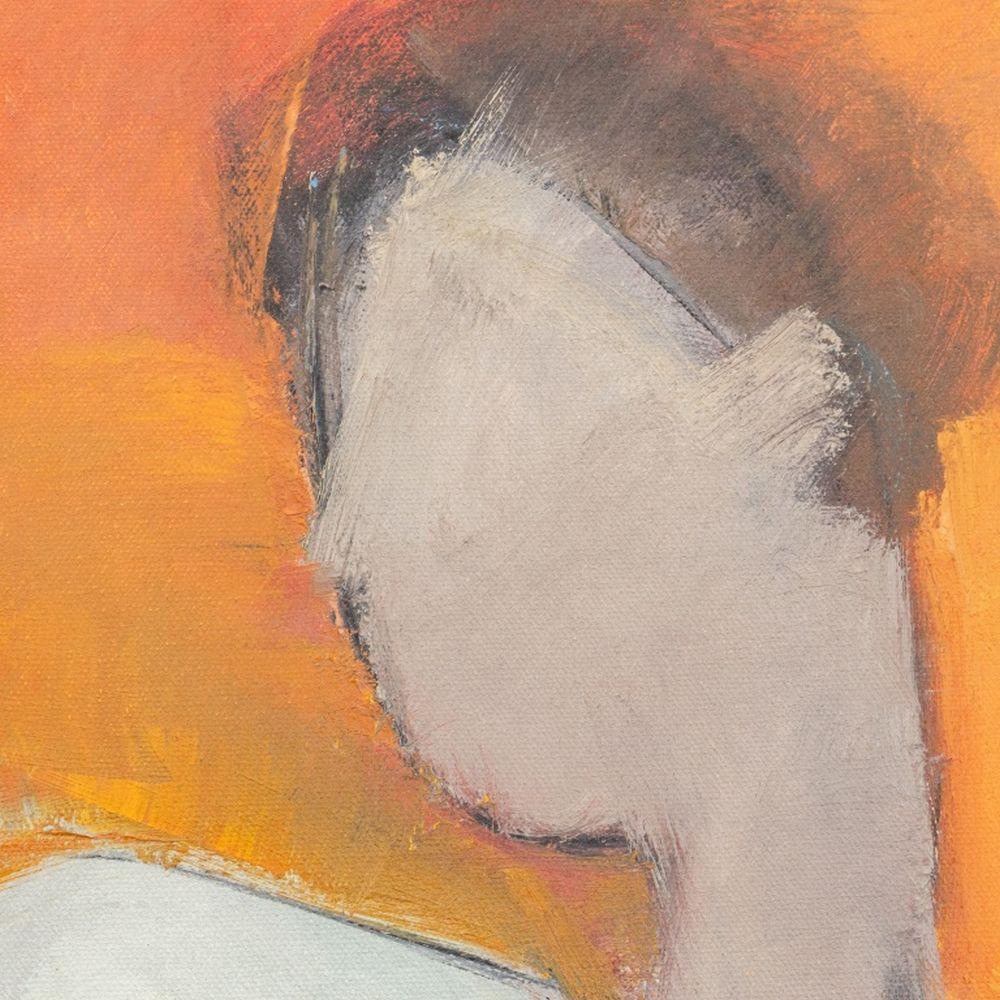Abstrakter sitzender weiblicher Akt – Painting von Ric Del Rossi