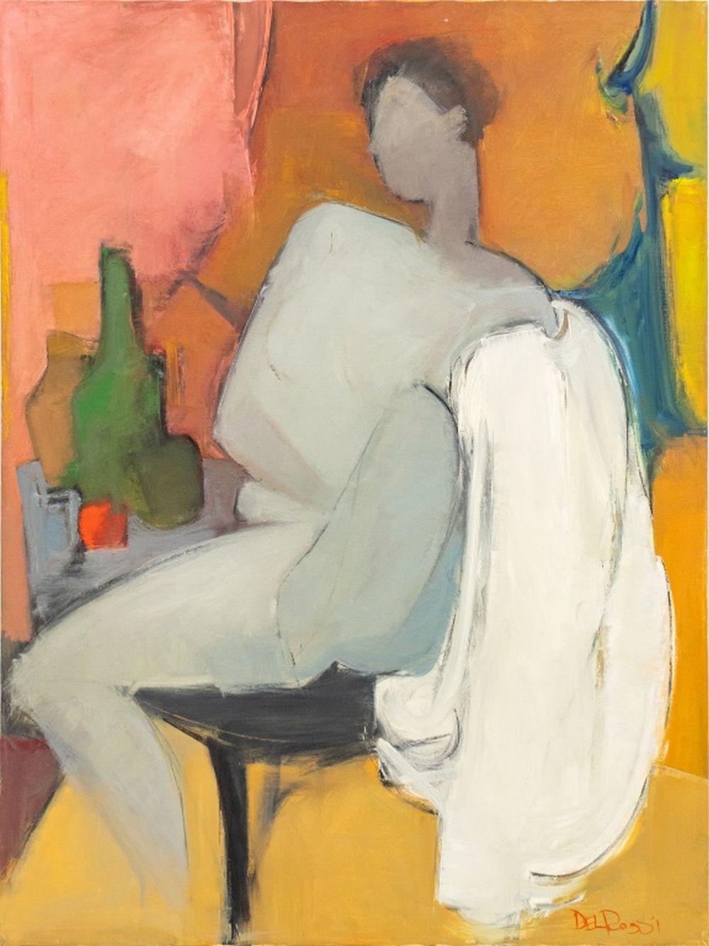 Ric Del Rossi Abstract Painting – Abstrakter sitzender weiblicher Akt