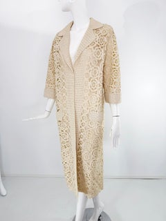 Ricami Francesca, cream raffia crochet coat, 1950s Firenze Italy