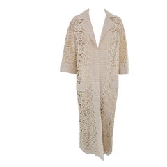 Ricami Francesca, cream raffia crochet coat, 1950s Firenze Italy