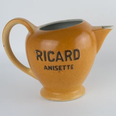 Ricard Cafe Barware Earthenware Water Pitcher, France circa 1950