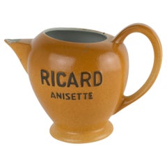 Ricard Cafe Barware Earthenware Water Pitcher, France circa 1950