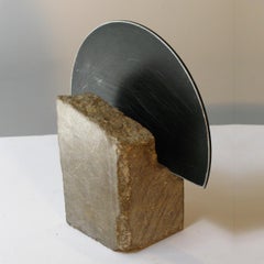 Mitja Lluna Negra - Abstract, Outdoor Sculpture, Marble, Art, Ricard Casabayó