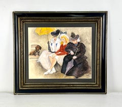 Grandmother, Mother and Daughter with Dog