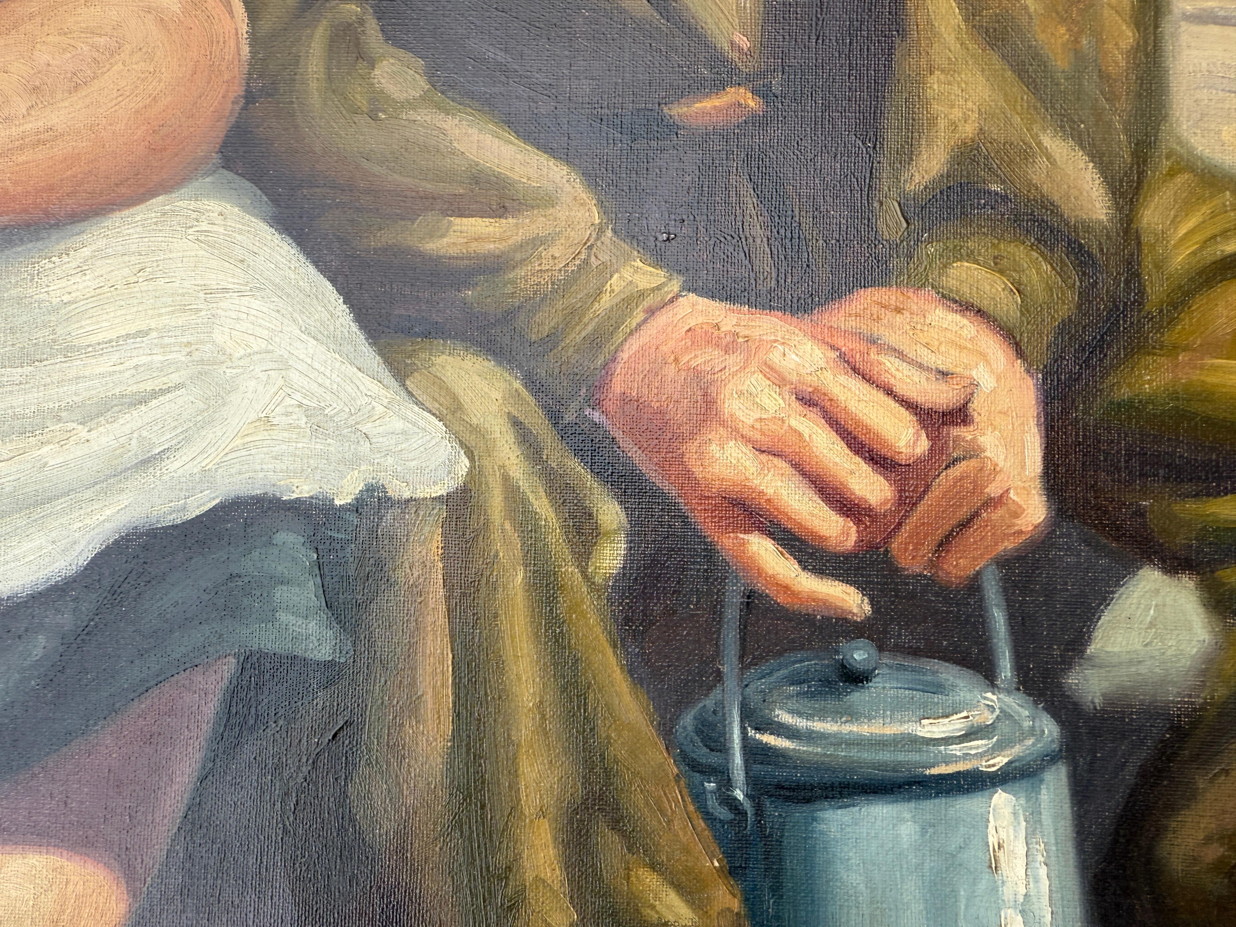 Soldaten Flirten im Park Öl auf Leinwand Gemälde spanischer Modernismus (Moderne), Painting, von Ricard Opisso Sala