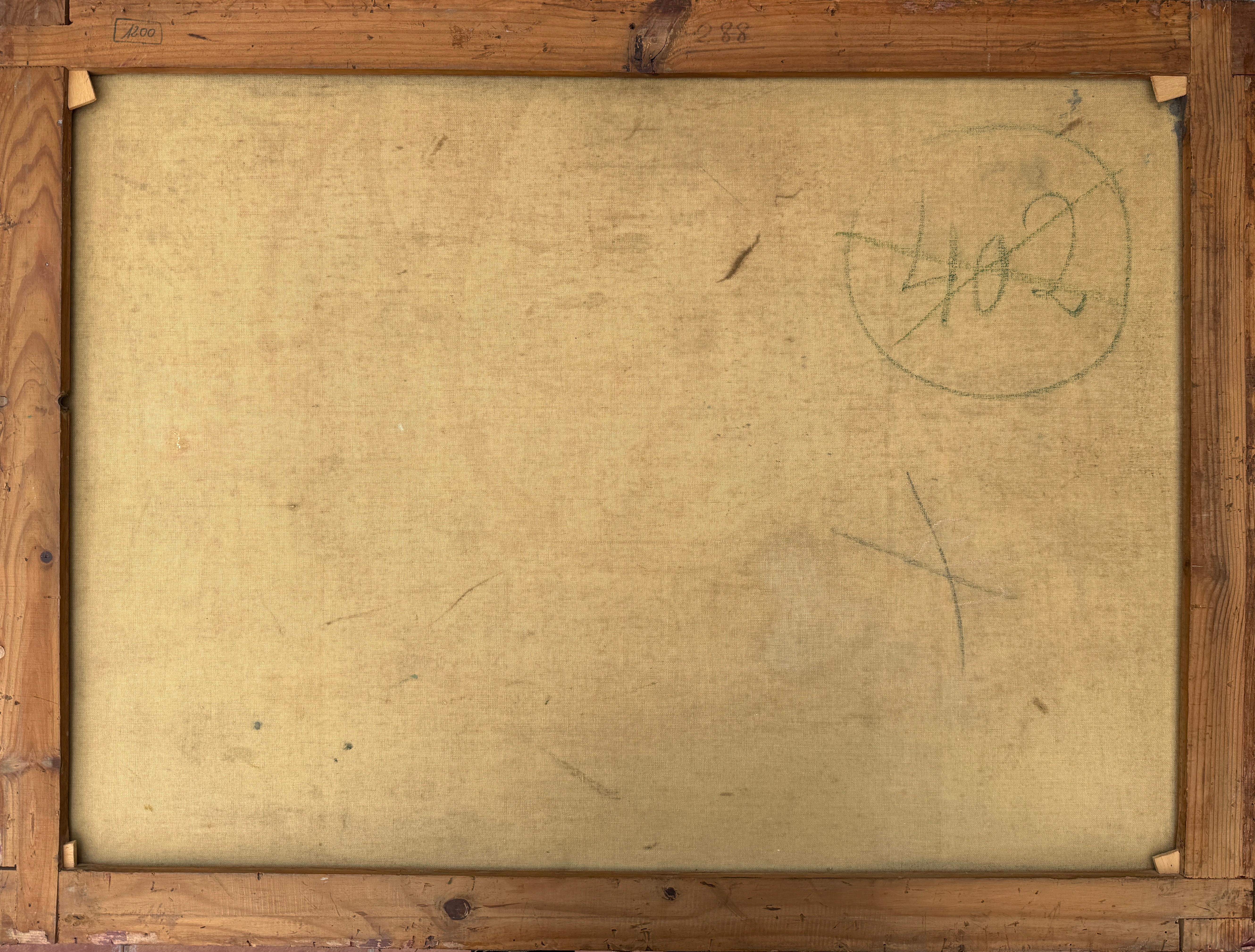 Soldaten Flirten im Park Öl auf Leinwand Gemälde spanischer Modernismus im Angebot 3