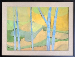 Abstract Expressionist Mid-Century Forest Scene. Gouache on Paper. 61cm x 81cm.