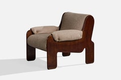 Ricardo Blanco, Lounge Chair, Wood, Fabric, Argentina, 1970s