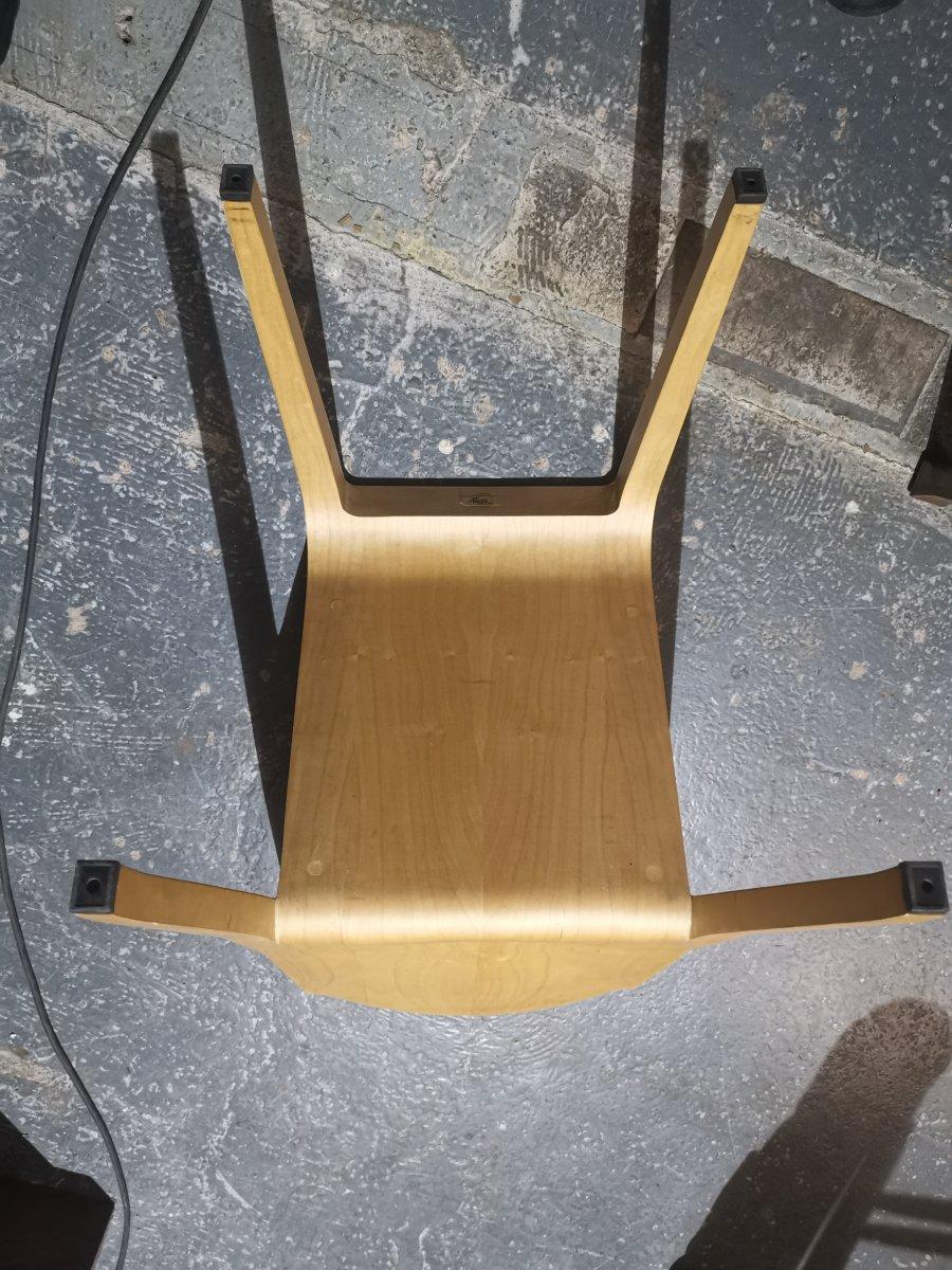 Riccardo Blumer Alias 301 Laleggera 50xStacking Maple Chairs with steel trolleys For Sale 8