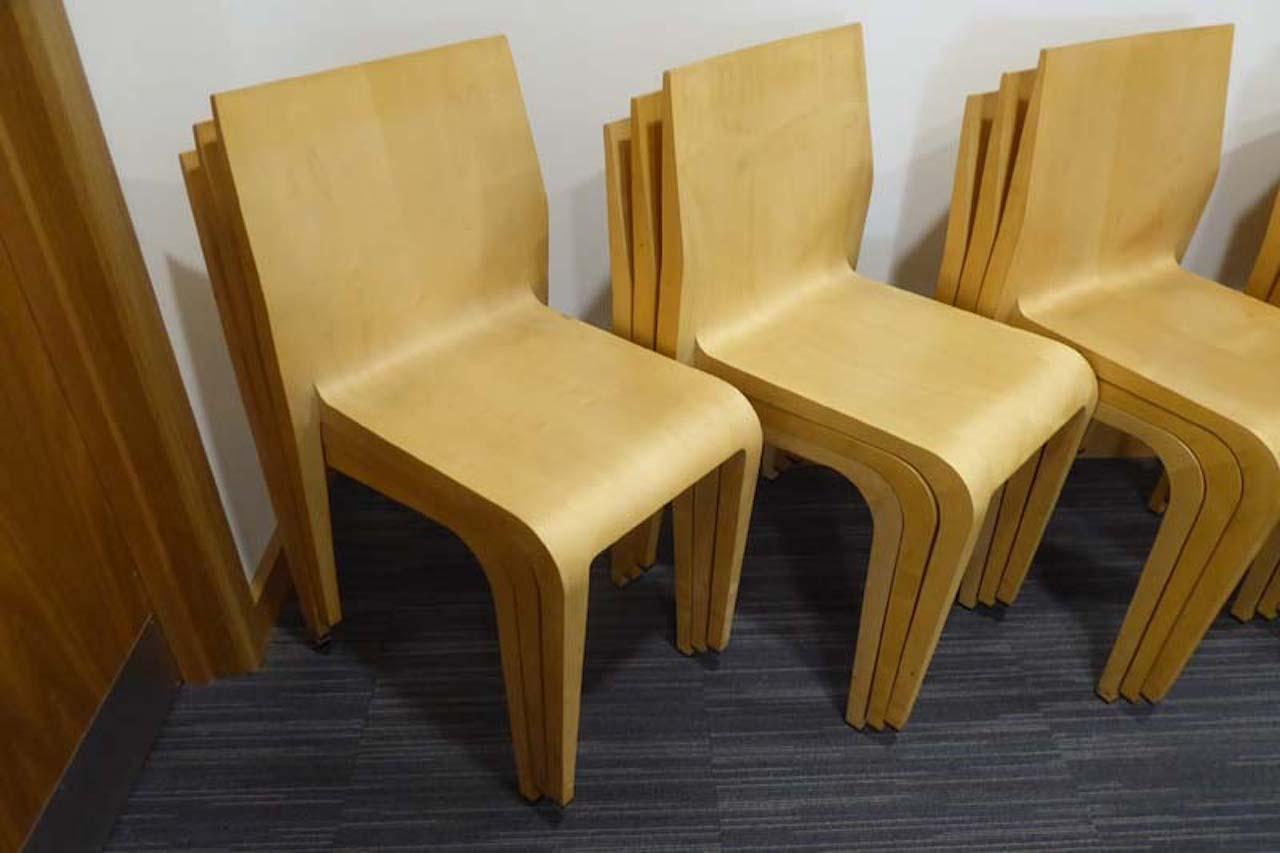 42 x Ricardo Blumer for Alias 301 Laleggera model '301' lightweight stacking chairs, all priced individually. 
There are 5 x steel trolleys available separately at £100 each if required. Each trolley takes up to 14 chairs.
The 301 Laleggera chair