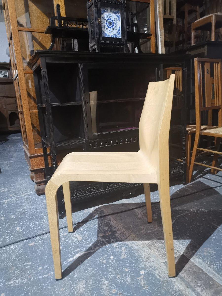 Modern Riccardo Blumer Alias 301 Laleggera 50xStacking Maple Chairs with steel trolleys For Sale