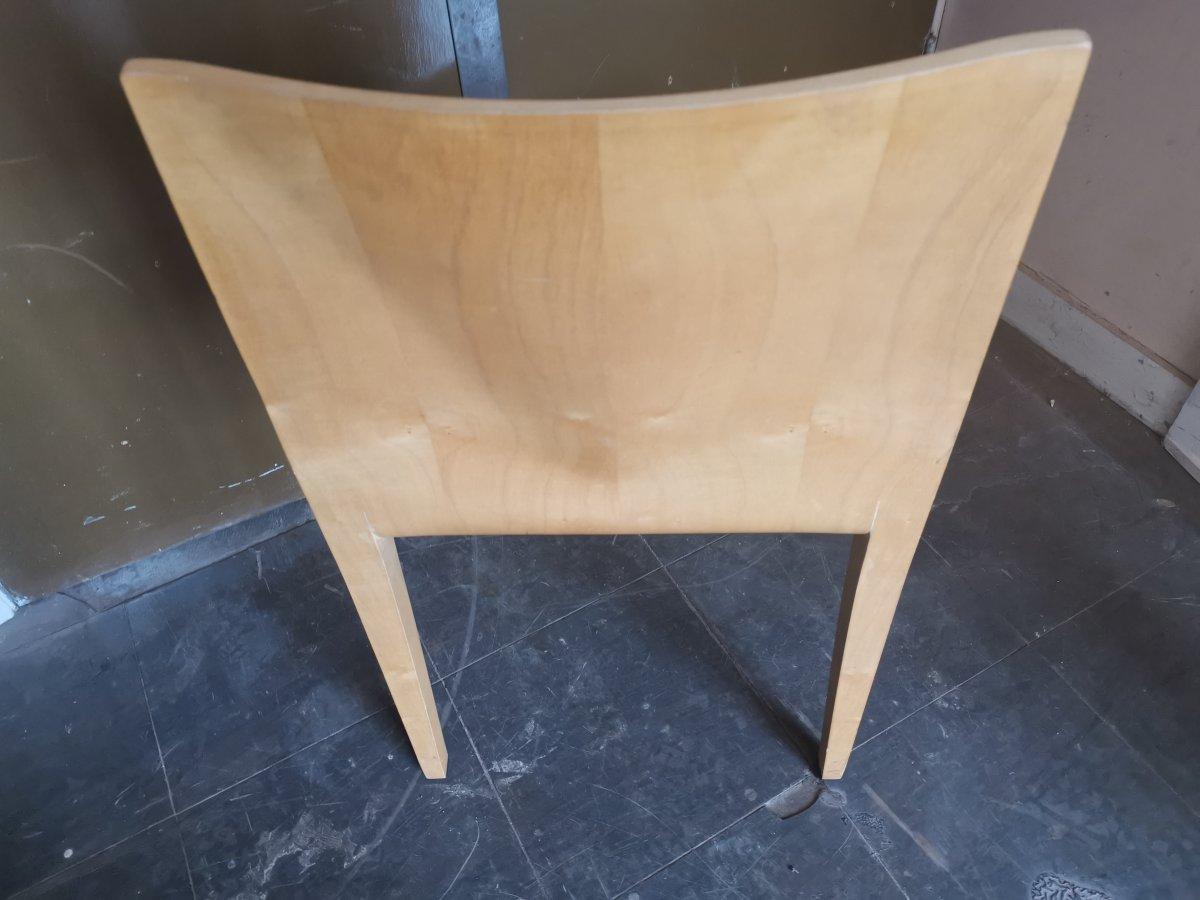 Veneer Riccardo Blumer Alias 301 Laleggera 50xStacking Maple Chairs with steel trolleys For Sale