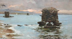 Viveros en la bahía - Óleo sobre tela - Firmado y enmarcado - Año 1899