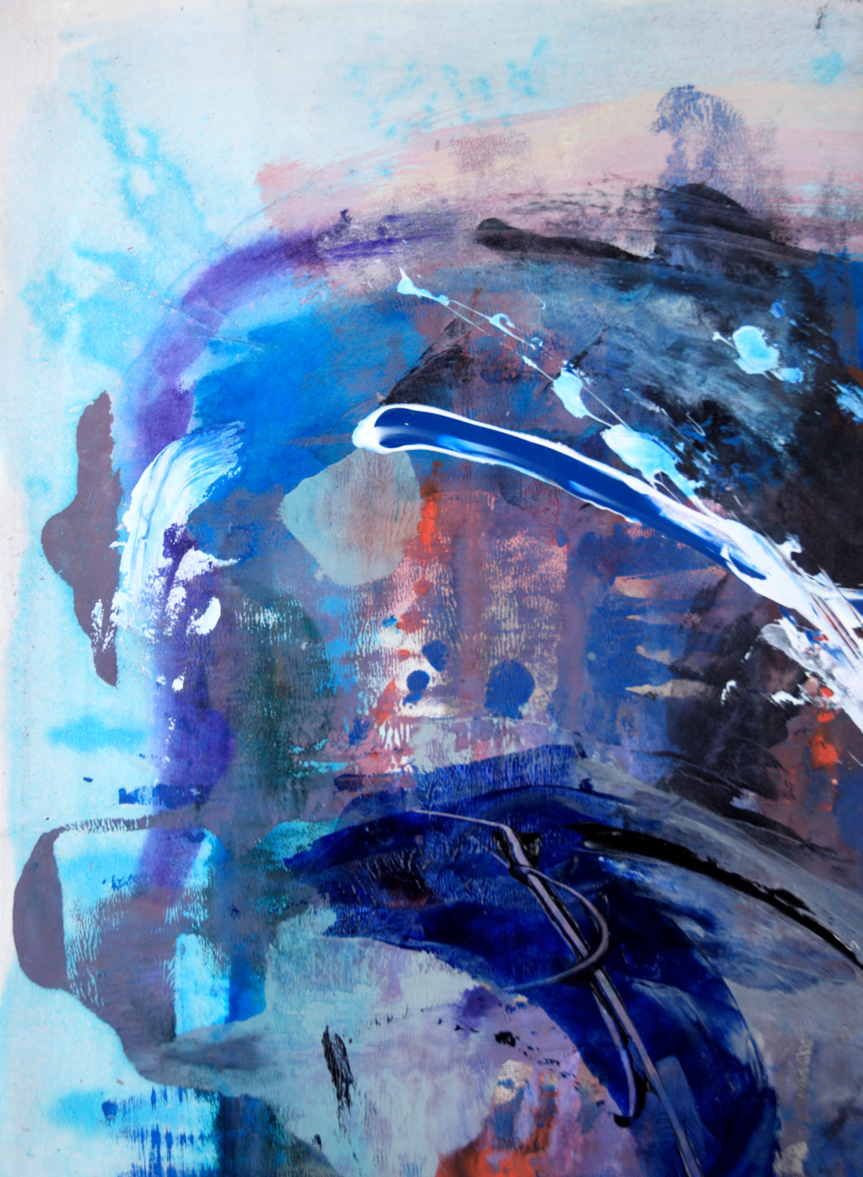 A Case of the Blues - Abstract Expressionism  - Painting by Ricardo de Silva