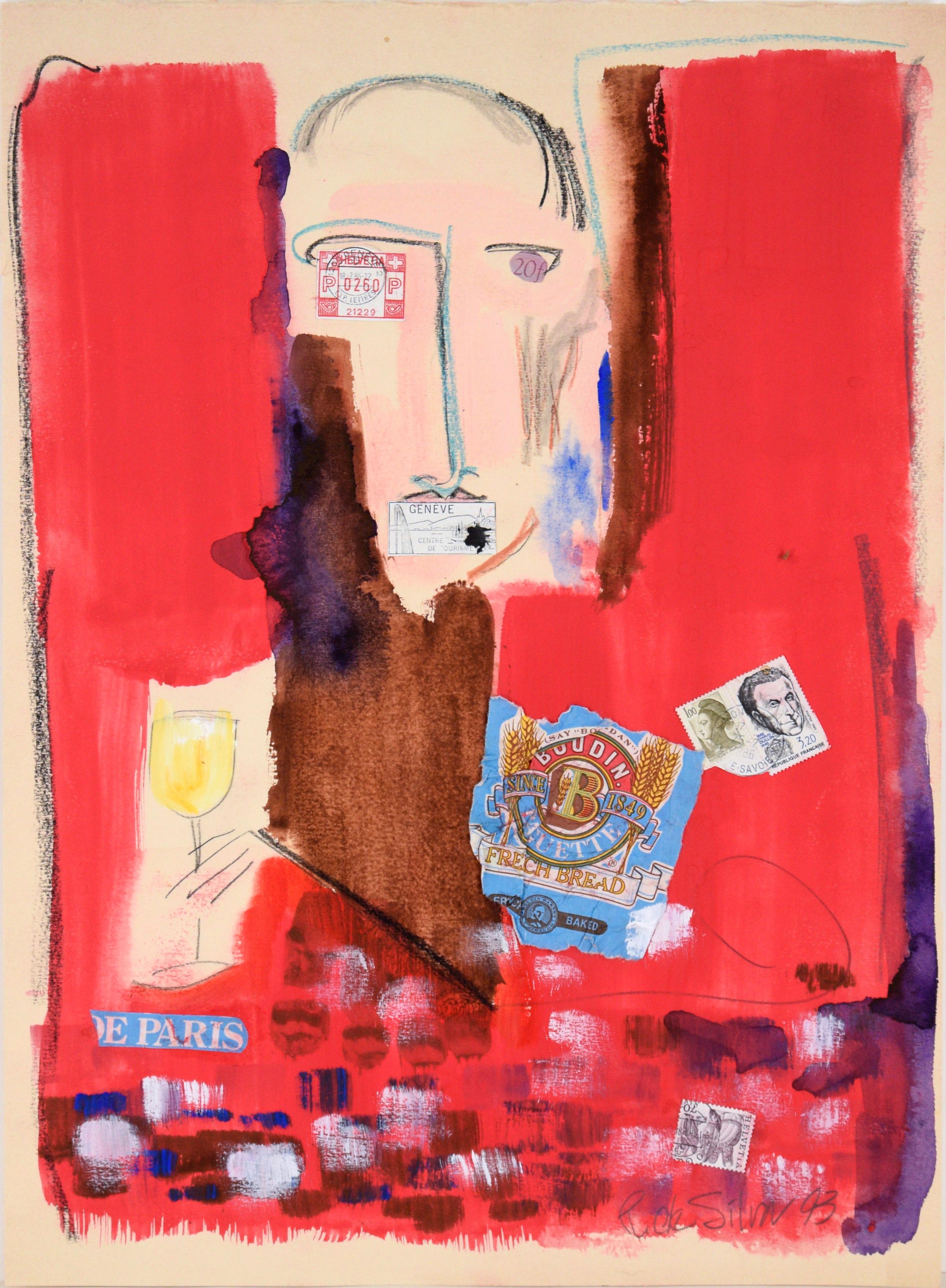 A Citizen of the World Expressionist Portrait of Ernst Kirchner German Modernist - Mixed Media Art by Ricardo de Silva