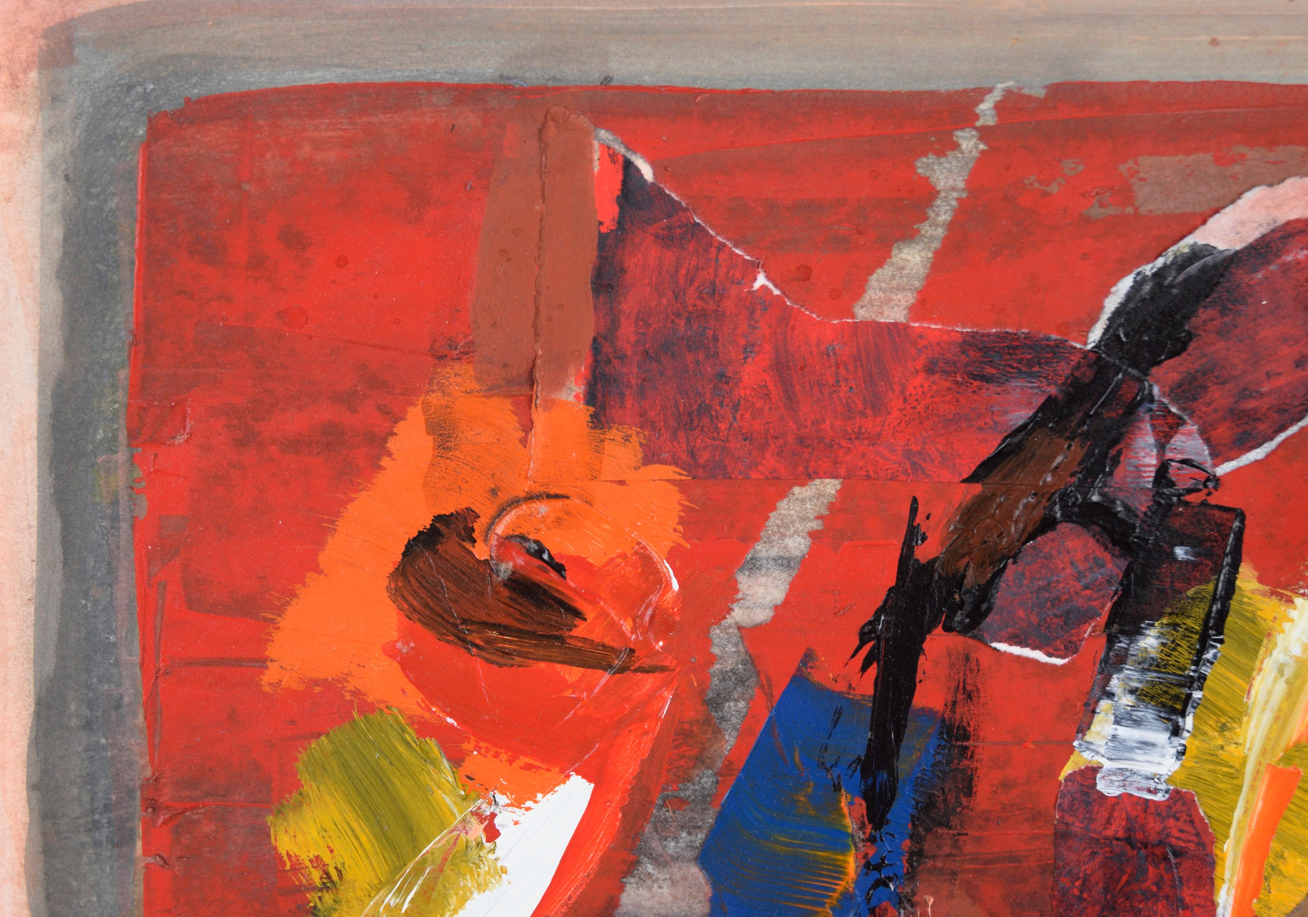 Abstrakt-expressionistische Collage aus Acryl auf Papier – Painting von Ricardo de Silva