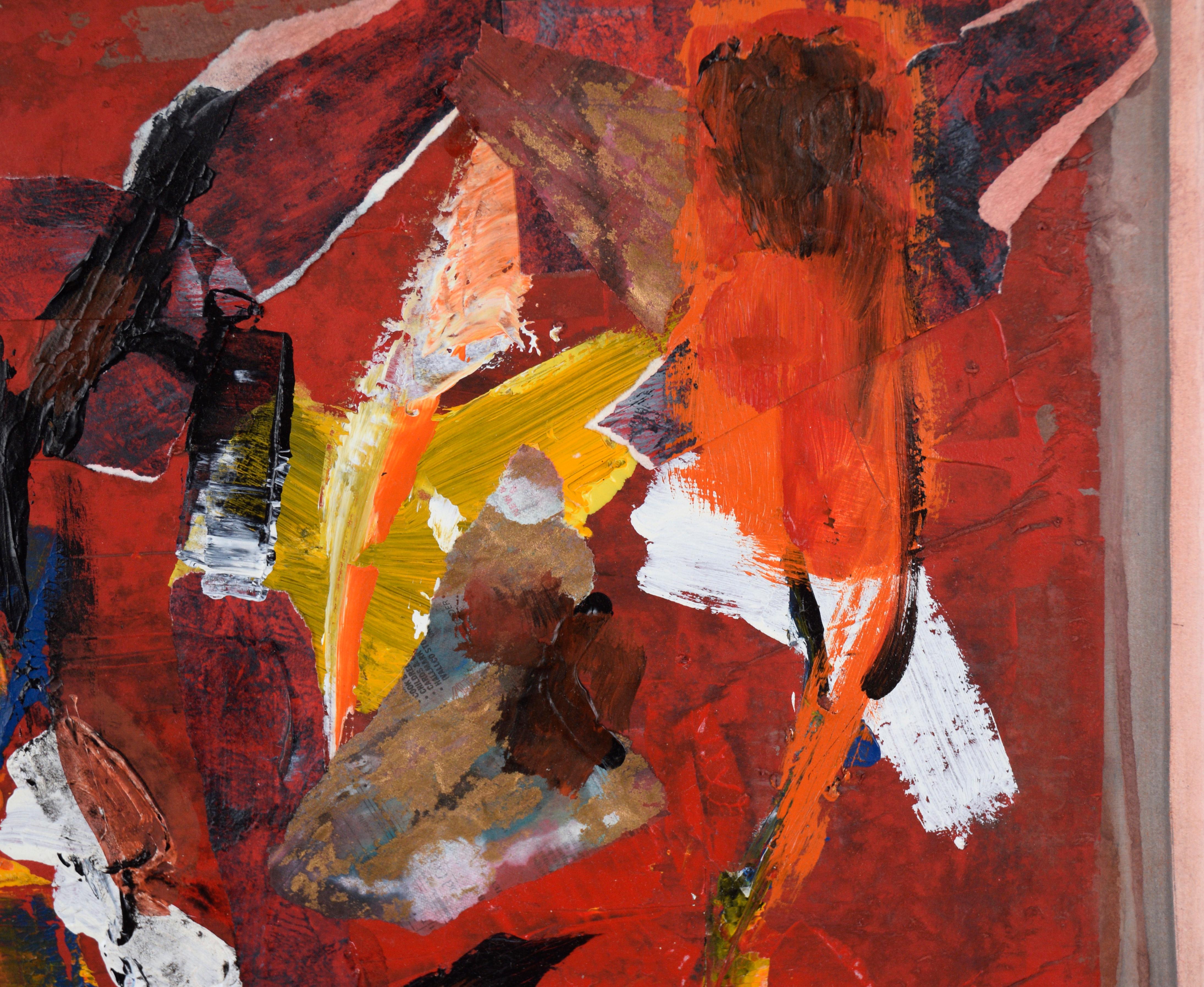 Abstrakt-expressionistische Collage aus Acryl auf Papier (Abstrakter Expressionismus), Painting, von Ricardo de Silva