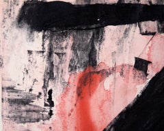 Abstract Expressionist Composition in Acrylic and Pastel on Paper