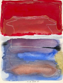 Abstract Expressionist in Red and Blue Blocks - Tribute to Mark Rothko Acrylic