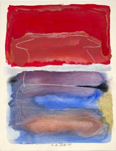 Abstract Expressionist in Red and Blue Blocks - Tribute to Mark Rothko Acrylic