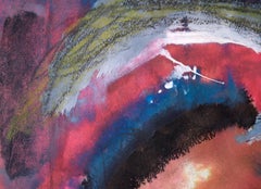 Autorretrato Expresionista Abstracto en Acrílico y Pastel sobre Papel