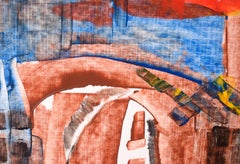 Abstracted Figurative and Stone in Acrylic on Textured Paper