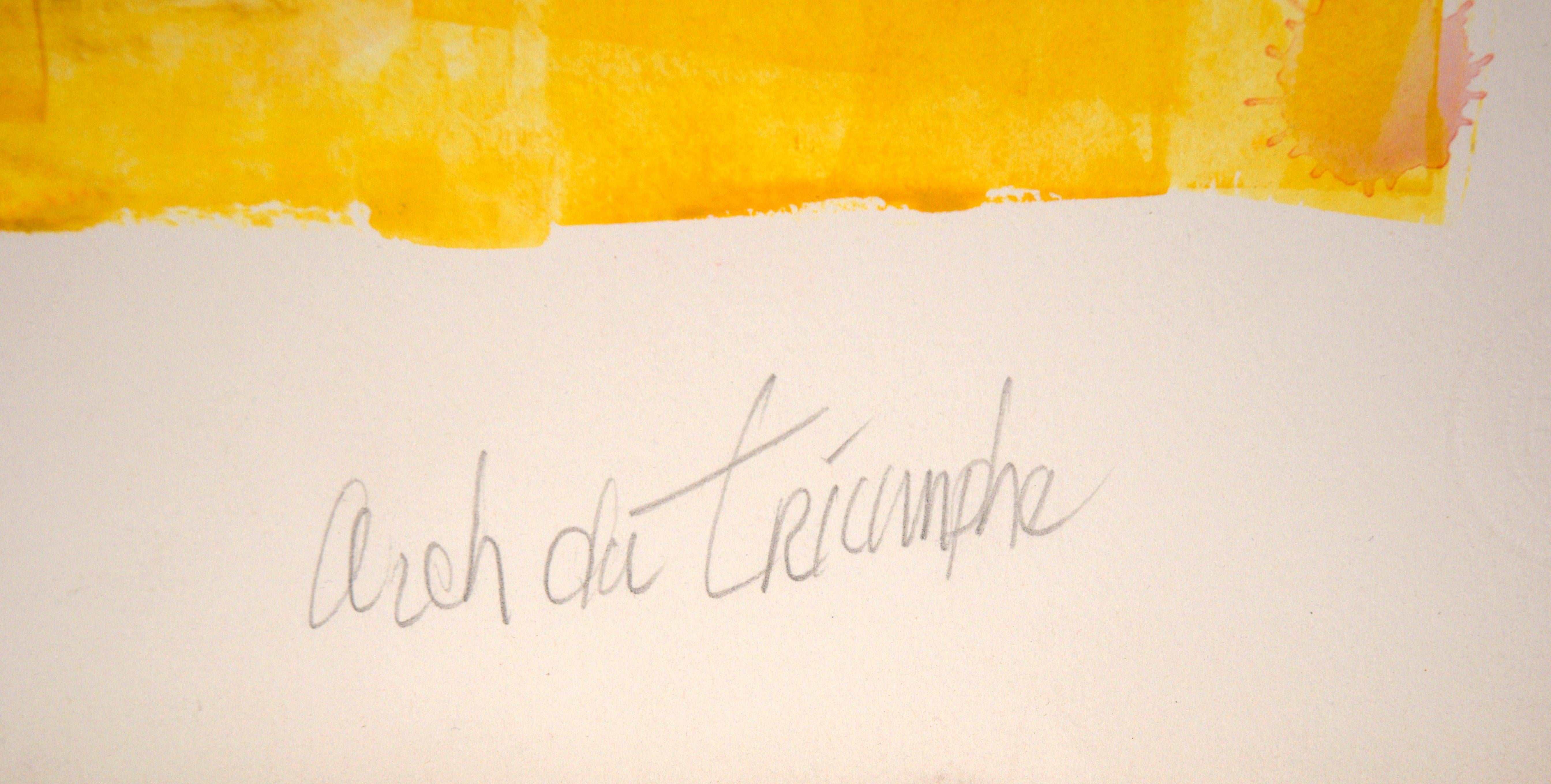 Composition figurative d'un nu en acrylique sur papier arqué lourd «Arch du Triumphe » 4