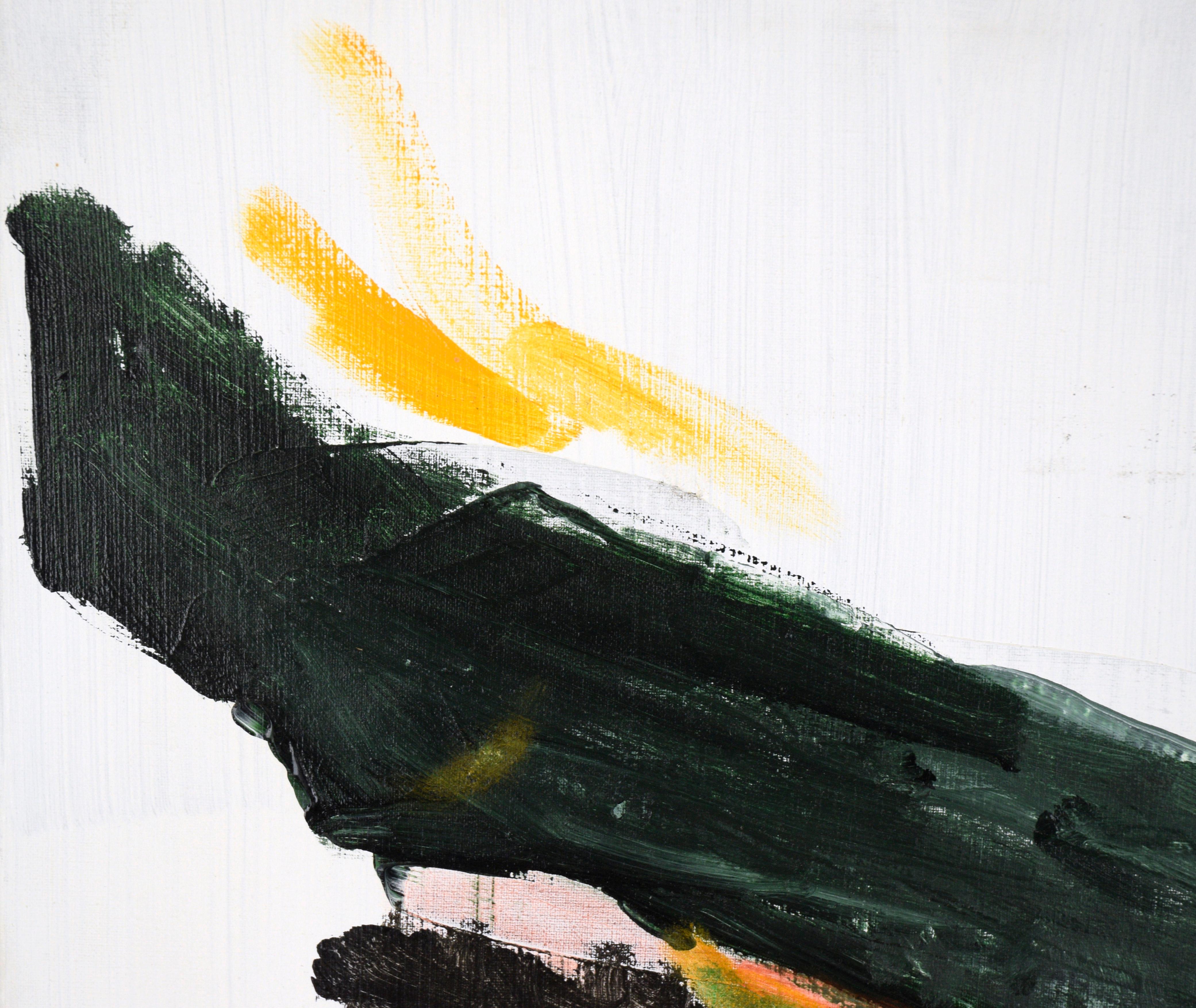„ Vogel auf einem Draht“ The Crow – Acryl auf Leinwand (Abstrakter Impressionismus), Painting, von Ricardo de Silva