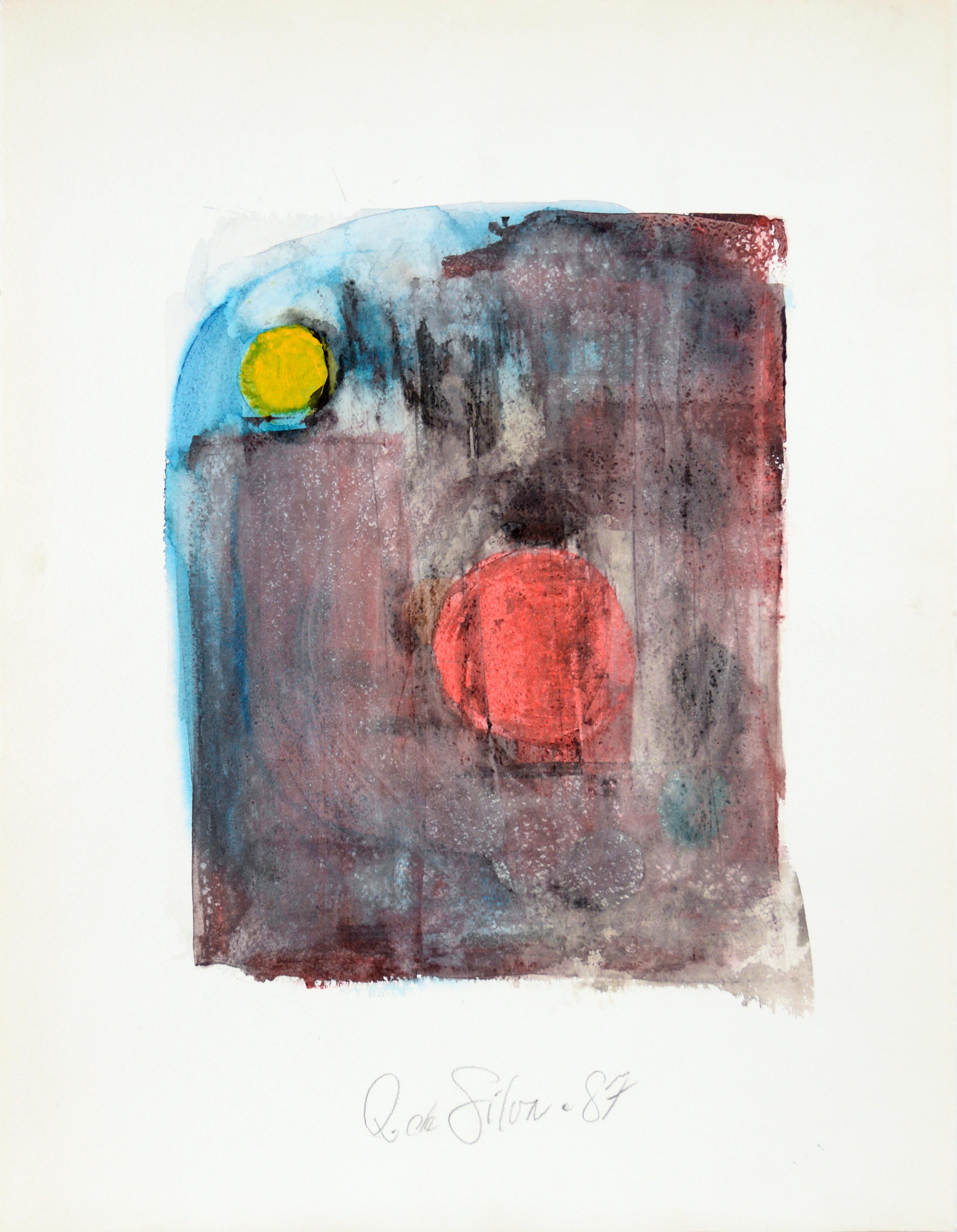 Ricardo de Silva Abstract Painting – Abstrakter Impressionismus mit Blutmond- Eclipse
