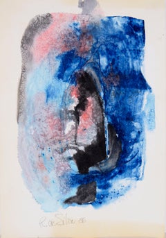 Kalifornischer Schafkopf – Abstrakter Expressionismus, Aquarell auf Papier