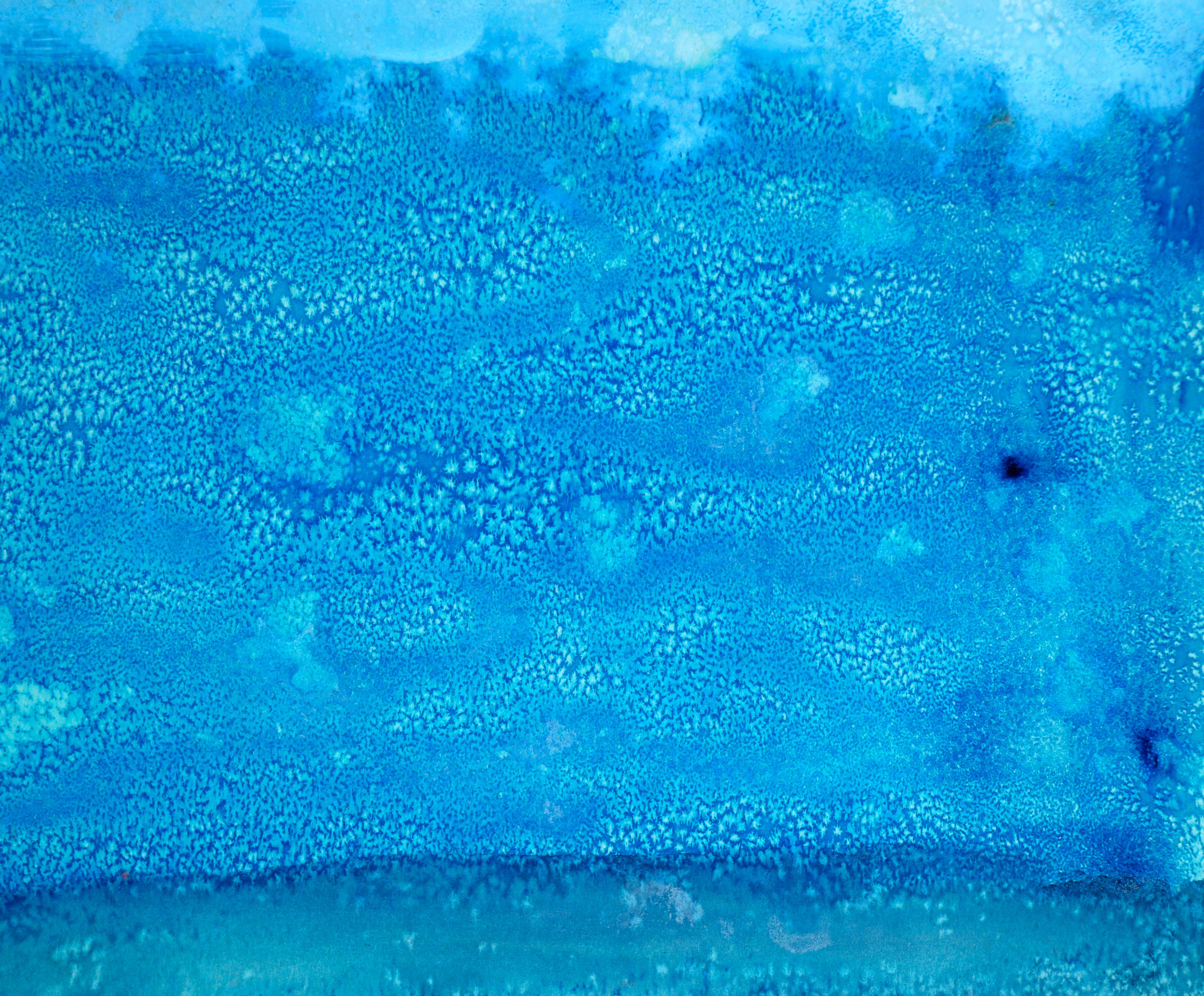 „Changing Seasons“ – Rot über Blau, Hommage an Mark Rothko in Acryl auf Papier im Angebot 1