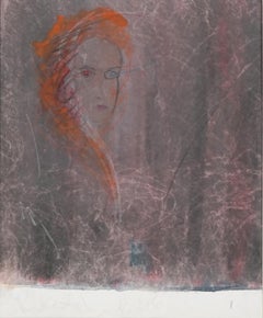 Chicano Abstract Expressionist Portrait -- The Red Headed Woman, Signed