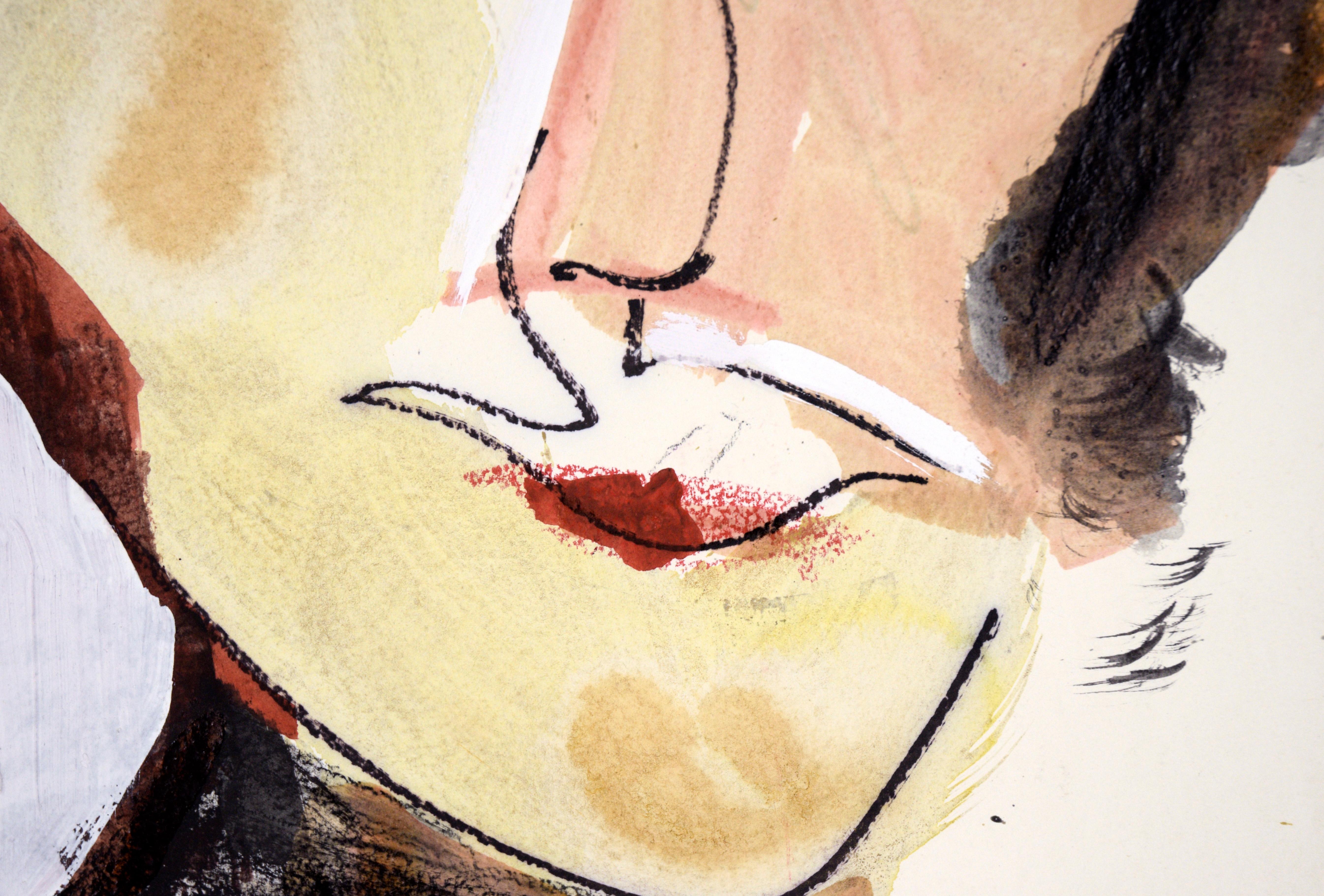 Rote mit schwarzem, weißem und orangefarbenem Rot – Expressionistische Komposition aus Acryl auf Papier

Ein helles abstraktes Gemälde des in Kalifornien lebenden Künstlers Ricardo de Silva (Amerikaner/Brasilien, 20. Jh.). 

Unsigniert, aus einer