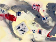 Figures at work or Play Abstraction Watercolor and Acrylic on Paper