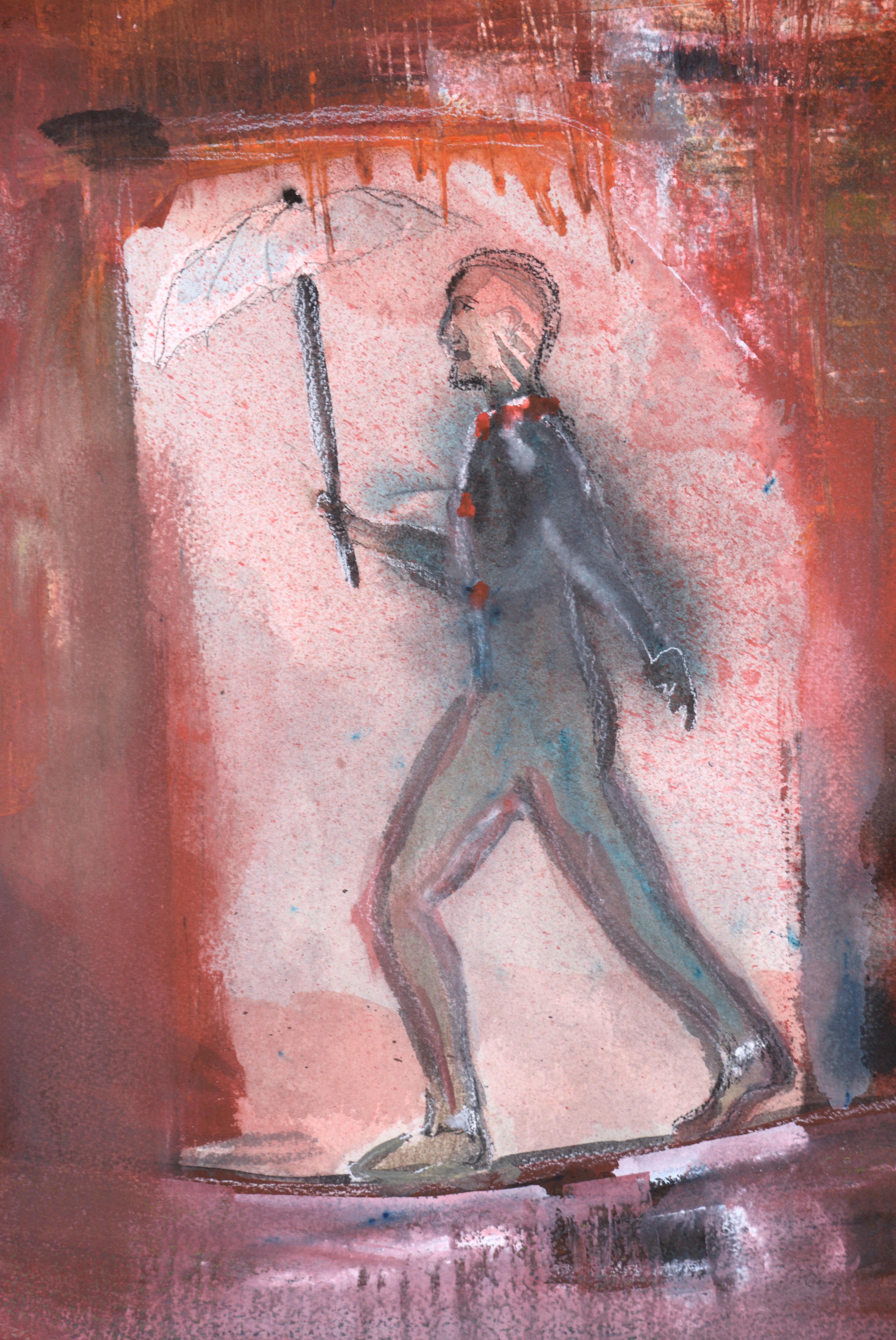 Der Mann auf Draht – Abstrakter Expressionismus „Die großen Wandendas“ im Angebot 1