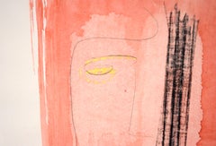 Minimalist Pink Abstract Figural in Acrylic on Paper