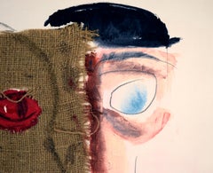 Portrait of a Man Drinking Beer in Acrylic on Paper