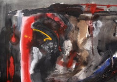 Primary Colors Abstract Expressionist - Mixed Media on Paper