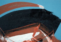 "Reclining Woman" Abstract in Acrylic on Textured Mat Paper