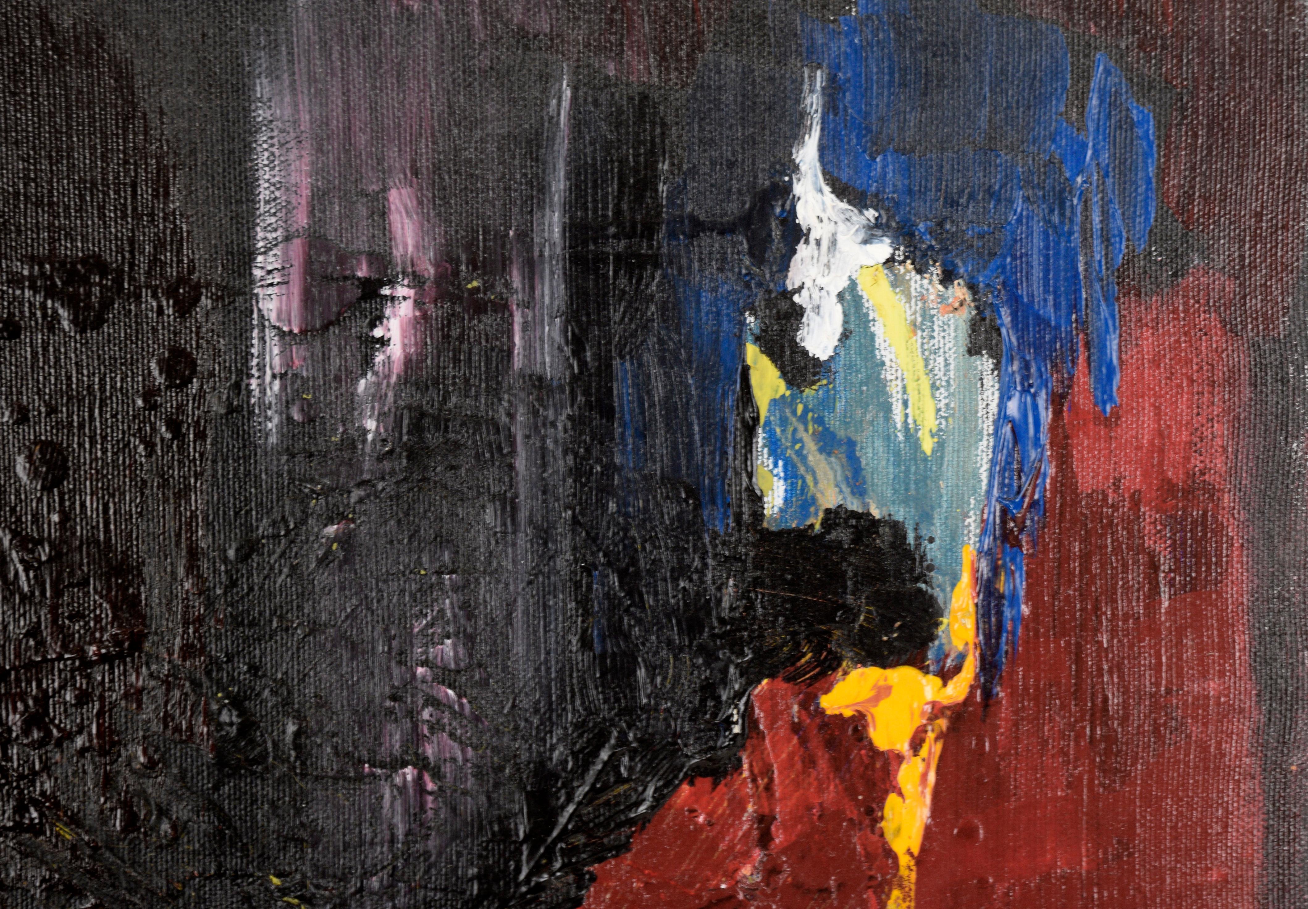 Roter und schwarzer abstrakter Expressionist – Hommage an Jose Guerrero in Acryl – Painting von Ricardo de Silva